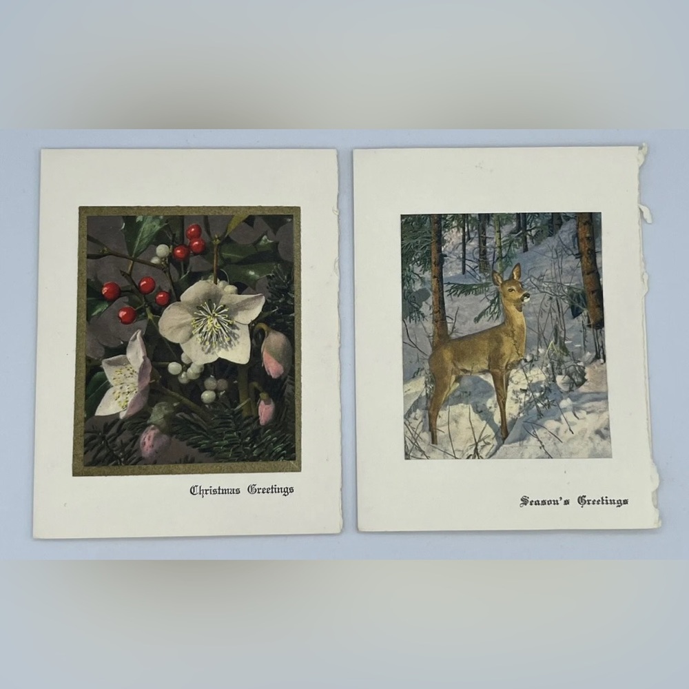 Vintage 6 Christmas Holiday Greeting Cards 1950s Swiss Winter Alfred Mainzer
